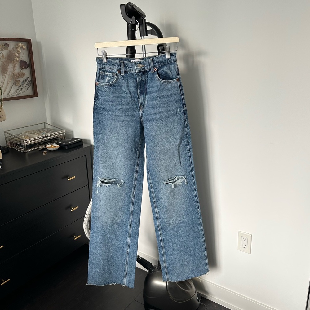 Zara high waist straight leg jeans